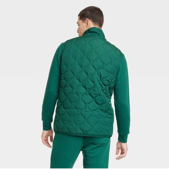 Men's Puffer Jungle Gym Vest - Goodfellow & Co Dark Moss Green M New With Tags 1 - Picture 3 of 6
